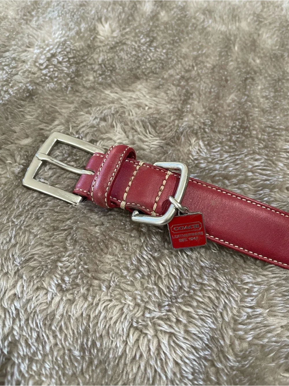 Coach Red Leather Dog Collar | Size Large ❤️🐾